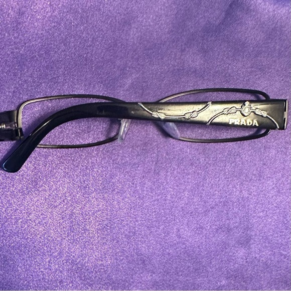 Prada VPR 58L Black & Silver Embellished Eyeglass Frames – Made in Italy – 51mm - Picture 9 of 10